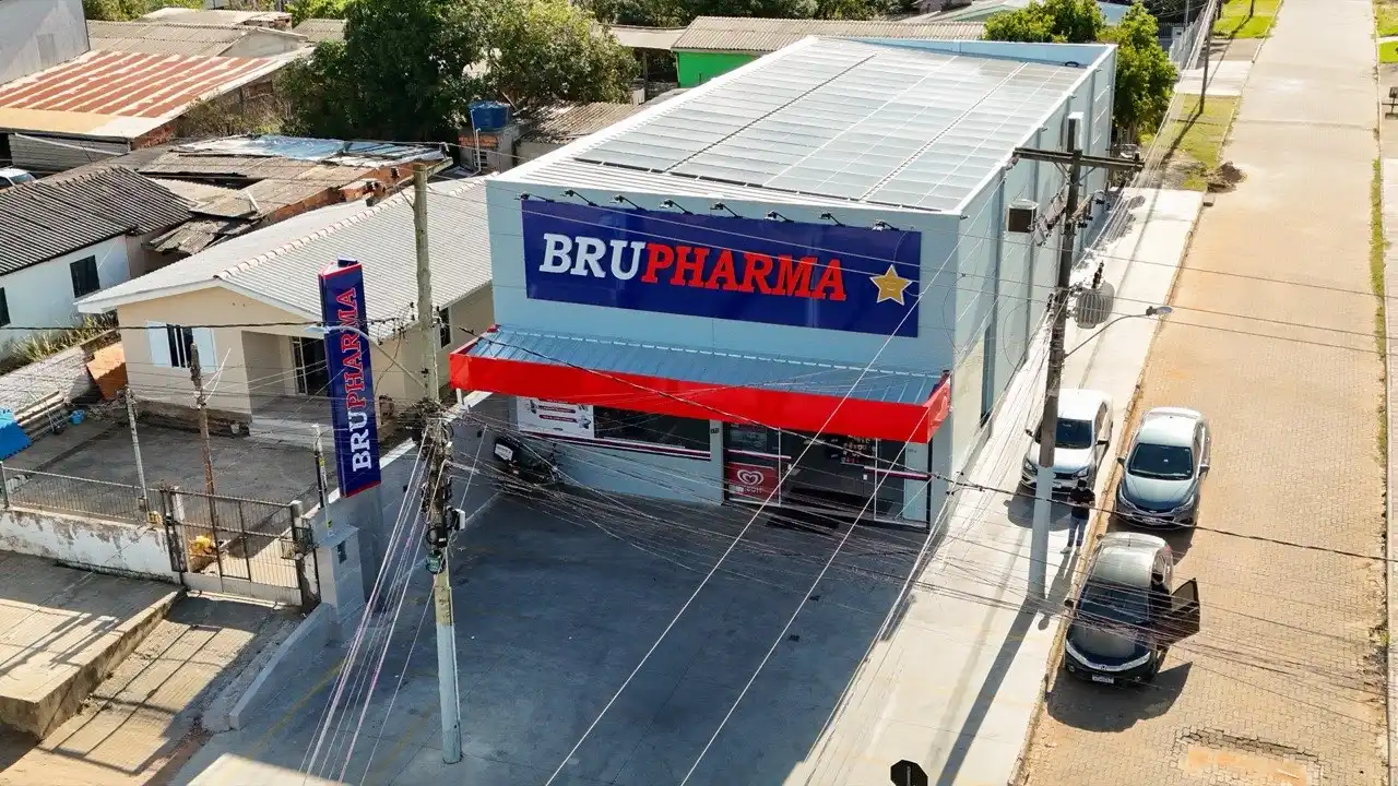 Fachada da Farmácia Brupharma Unidade Piratini em Alvorada